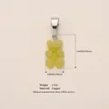 Small yellow gummy bear pendant DIY jewelry accessory made of high-quality copper - Green Bear Silver Clasp Pendant