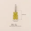 Yellow gummy bear pendant in copper material, 15mm x 10mm dimensions for DIY jewelry - Green Bear Silver Rhinestone Clasp Pendant