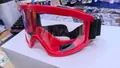 Red frame windproof safety goggles with clear anti-fog lenses for labor and skiing - Red