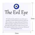 Tarjeta de embalaje para joyas Evil Eye de 72mm con mensaje de suerte - Tarjeta Info Mal de Ojo Blanca (K101) / 70mm*70mm
