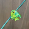 Transparent green and yellow fish-shaped hair claw clip for marine animal themed styling - Jeweled Green Small Fish
