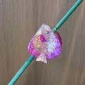 Iridescent pink fish-shaped hair clip with shimmering finish for ocean theme styling - Gradient Pink Yellow Fish