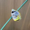 Tropical angelfish shaped acetate hair claw clip with elegant yellow pearlescent finish - Butterfly Fish