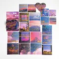 Aesthetic washi sticker set with gold foil sun moon and star landscape designs - Overflowing Tenderness