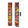 Day of the Dead Mexican party door banners featuring colorful sugar skull designs - Sugar Skull Couplet (Style 33) / 2 Pieces/Pack