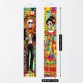 Day of the Dead skeleton porch banners, 70.8x11.8 inch Mexican party decor - Violin Skeleton Couplet (Style 32) / 2 Pieces/Pack