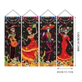 Day of the Dead skeleton banners with traditional Mexican party decorations 120x40cm - Sugar Skull And Folk Elements Set (4-Piece 5) / 4 Pieces/Pack