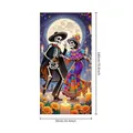 Day of the Dead skeleton party banner 180x90cm Mexican festive background decor - Dancing Skulls Door Backdrop (Style 1) / Colorful