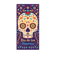 Vibrant Mexican Day of the Dead party banner featuring sugar skull design 180x90cm - Purple Giant Skull Decorative Flag (Door Cover 25) / Colorful