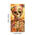 Day of the Dead floral skeleton hanging banner for Mexican party decoration 35.4x70.8 inches - Mexican Painted Skull (Style 11) / 100D Polyester