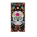 Mexican Day of the Dead banner with sugar skull and flowers, 180x90cm decorative flag - Muertos Festive Banners Skull (Style 12) / 100D Polyester