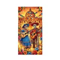 Day of the Dead 70.8x35.4in skeleton banner backdrop for Mexican festive party decor - Skeleton Musicians With Traditional Background (Style 15) / 100D Polyester