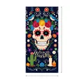 Mexico Día de los Muertos sugar skull party banner for wall decoration, 90x180cm size. - Sugar Skull And Blue Bird (Style 28) / 100D Polyester