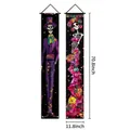 Mexican Day of the Dead door banners featuring skeleton man and woman designs, 70x11 inch - Gentleman and Lady Skeleton Couplet (Style 2) / 2 Pieces/Pack (100D) / Colorful