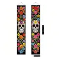 Mexican Day of the Dead sugar skull banners for party decoration 30x180cm - 彩色糖果颅骨款式(对联25) / 100D (ai-2件/包) / Colorful