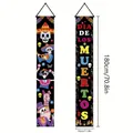 Mexican Day of the Dead festive porch banners with colorful skeleton and skull prints - 亡灵节文字与骷髅款式(对联18) / 100D (ai-2件/包) / Colorful