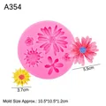 Stampo in silicone rosa con margherite e girasoli per decorazioni fondant e sapone - 2# / Rosa