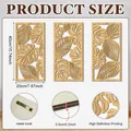 Set of 3 tropical monstera leaf cutout wood wall panels, modern wall art with metal hooks. - Minimalist Monstera Hollow Out (Y26Y90233_Q)