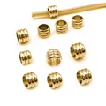 Gold-plated stainless steel barrel beads with horizontal grooves for DIY jewelry making - 3.3mm / Gold