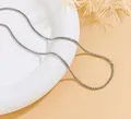 Minimalist silver-colored box chain necklace with smooth polished metallic finish for women - White K Box Chain / Pendant Only (Without Chain) / Silver