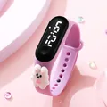 Pink LED digital sports watch with cute white rabbit character for children and students - Pink Rabbit Style (Watch Only) (GD2512-072-02)