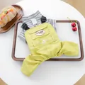 Ensemble salopette jaune pour animaux avec chemise rayée noir et blanc pour chiens - Salopette - Olive