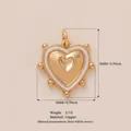 Exquis pendentif en forme de cœur doré avec bordure en émail blanc, matériau cuivre, 20 mm - Pendentif Coeur En Platine