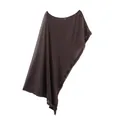 Fashionable dark brown metallic shimmer asymmetric poncho top featuring a glitter finish - Tops