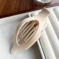 Premium large oval matte beige shark hair claw clip for elegant updo bun hair styling - Nude / 11.5cm