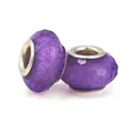 Paarse gefacetteerde glitter DIY-bedelkraal voor armbanden met zilveren metalen kern - 019