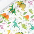 Premium quality cartoon dinosaur pattern gift wrapping paper roll for kids birthday celebration - White Dinosaur / 0.43*3m