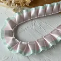 Cinta de raso plisada de doble capa en rosa pastel y verde menta para manualidades DIY - Verde Claro/rosa Sólido 1 Metro De Largo