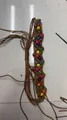 Accessoire de cordon tissé marron fait main avec perles en bois colorées style rétro bohème - 56-58cm / Bande de chapeau tressée marron à perles en bois colorées (AB347)