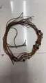 Ceinture accessoire rétro en corde tressée à la main avec perles bois - 56-58cm / Style Tressé en Perles de Bois Bleu Lagon (AB344) / Marron
