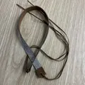 Accessoire corde en daim marron vintage avec ornements en strass - 56-58cm / Style à Lanière Ornée de Strass Argentés (AB332) / Brun Foncé