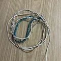 Ensemble d'accessoires en corde de chanvre tressée et cuir avec de petites perles. - 56-58cm / Bande de chapeau vintage en corde de chanvre à perles bleu océan (AB340)