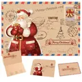 Vintage kraft paper Christmas greeting card featuring Santa Claus and envelope - Full Body Santa Claus