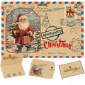 Vintage Kraft paper Christmas card set featuring Santa Claus and classic postal stamp designs - Vintage Santa Portrait (04)
