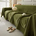 Manta para sofá de chenilla verde vintage con textura antideslizante - Toalla De Sofá Ancha 180 Personalizada Por Metro / Verde matcha
