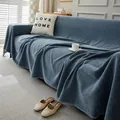 Funda de sofá de chenilla azul con patrón de espiga para protección de muebles - Patrón de Espiga - Azul / 180*130 (asiento Individual Pequeño)