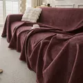 Funda de sofá de chenilla burdeos con patrón de espiga y flecos elegantes - Pañuelo De Espiga - Morado Encantador / 180*130 (asiento Individual Pequeño)