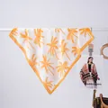 Elegante foulard quadrato in seta da donna con vivace stampa di palme arancioni - Palme Da Cocco Gialle / 70x70cm
