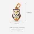 Detailed view of handmade owl pendant charm with colorful enamel and 18K gold plating - 16 Owl