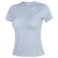 Dettaglio della trama a maglia senza cuciture e vestibilità slim della maglia sport - Blu Fantasma / S