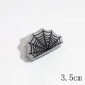 Silver glitter Halloween hair claw clip with spider web motif for styling, 3.5cm - 3.5cm Spider Web
