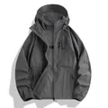 Hochwertige leichte dunkelgraue Damen-Sonnenschutzjacke mit Kapuze und Reißverschlusstaschen - S / Oberteile / Kohlegrau