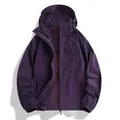 Lightweight purple hooded sun protection jacket with drawstring for women in summer - S / Tops / Deep purple