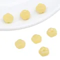Small pale yellow plum blossom shaped glass imitation jade beads for DIY crafts - Yellow Flat Pumpkin Bead (Aperture Approx. 1mm) / 10Pcs/Pack