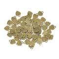 Heart charms for jewelry making with "made with Love" engraving in antique bronze finish. - Antique Bronze Color / 12*10mm / 0.6g