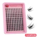 Professional 120PCS individual cluster false eyelashes with C-curl design in a pink storage tray - Spiked Style 2 (DIY-SET-655)